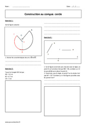 Construction au compas - Cercle - Exercices avec correction : 8ème Harmos - PDF à imprimer