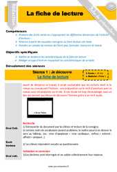 La fiche de lecture - Textes informatifs - Production d'écrit - Fiche de préparation : 6ème, 7ème Harmos - PDF à imprimer