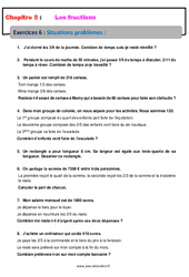 Situations problèmes - Révisions - Exercices avec correction - Les fractions : 8ème Harmos - PDF à imprimer