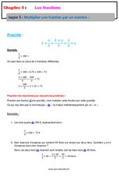 Multiplier une fraction par un nombre - Cours - Les fractions : 8ème Harmos - PDF à imprimer