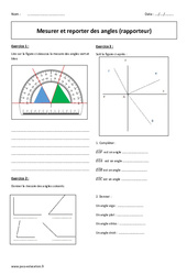 Mesurer et reporter des angles - Exercices corrigés - Rapporteur : 8ème Harmos - PDF à imprimer