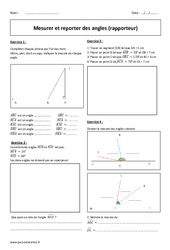 Rapporteur - Mesurer et reporter des angles - Exercices  : 8ème Harmos - PDF à imprimer