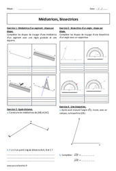 Médiatrices - Bissectrices - Exercices corrigés : 8ème Harmos - PDF à imprimer