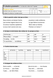 Le futur des verbes du 1er groupe - Évaluation, bilan : 4ème Harmos - PDF à imprimer