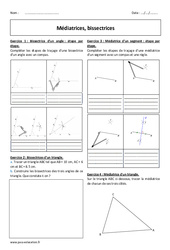 Bissectrices - Médiatrices - Exercices  : 8ème Harmos - PDF à imprimer