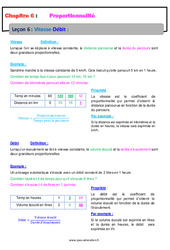 Vitesse - Débit - Cours - Proportionnalité : 8ème Harmos - PDF à imprimer