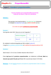 Grandeurs proportionnelles - Cours - Proportionnalité : 8ème Harmos - PDF à imprimer