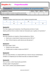 Résoudre un problème de proportionnalité - Examen Evaluation, bilan, contrôle avec la correction : 8ème Harmos - PDF à imprimer