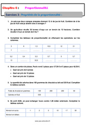 Propriétés de la proportionnalité - Révisions - Exercices avec correction : 8ème Harmos - PDF à imprimer