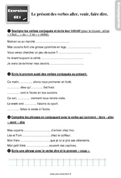 Aller, venir, faire, dire au présent de l’indicatif - Exercices, révisions : 4ème Harmos - PDF à imprimer