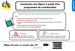 Construire une figure à partir d’un programme de construction - Cours, Leçon, trace écrite : 6ème Harmos - PDF gratuit à imprimer