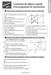 Construire une figure à partir d’un programme de construction - Exercices, révisions : 7ème Harmos - PDF à imprimer