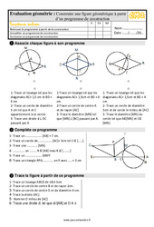 Construire une figure à partir d’un programme de construction - Évaluation, bilan : 7ème Harmos - PDF à imprimer