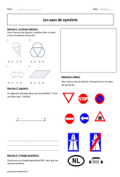 Axes de symétrie - Exercices corrigés : 8ème Harmos - PDF à imprimer