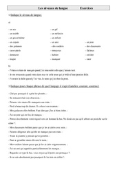 Niveaux de langue - Exercices - Vocabulaire : 6ème Harmos - PDF à imprimer