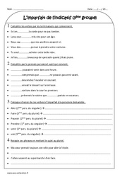 Imparfait de l’indicatif - Verbes du  groupe - Exercices : 5ème Harmos - PDF à imprimer