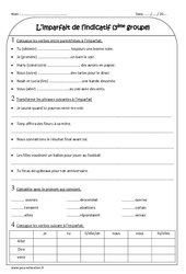 Verbes du  groupe à l'imparfait - Exercices corrigés  : 5ème Harmos - PDF à imprimer