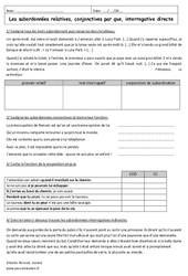 Relatives, conjonctives, interrogatives - Exercices sur les propositions : 11ème Harmos - PDF à imprimer