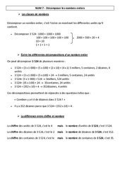 Décomposer les nombres entiers - Cours, Leçon - Numération - Mathématiques : 6ème, 7ème Harmos - PDF gratuit à imprimer