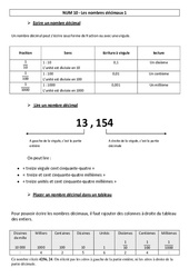 Nombres décimaux 1 - Cours, Leçon - Numération - Mathématiques : 6ème, 7ème Harmos - PDF gratuit à imprimer