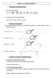 Nombres décimaux 2 - Cours, Leçon - Numération - Mathématiques : 6ème, 7ème Harmos - PDF gratuit à imprimer