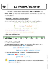 Present Perfect - Cours : 10ème Harmos - PDF à imprimer