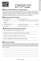 Imparfait des verbes des 1er ème groupes - Révisions, exercices : 7ème Harmos - PDF à imprimer