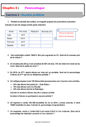 Situation problèmes sur les pourcentages - Révisions - Exercices avec correction : 8ème Harmos - PDF à imprimer