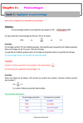 Appliquer un pourcentage - Cours : 8ème Harmos - PDF à imprimer