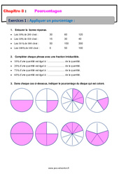 Appliquer un pourcentage - Révisions - Exercices avec correction : 8ème Harmos - PDF à imprimer