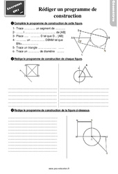 Rédiger ou compléter un programme de construction - Exercices, révisions : 6ème Harmos - PDF à imprimer