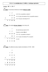 Multiplication à 2 chiffres - Technique opératoire - Cours, Leçon - Calculs : 6ème, 7ème Harmos - PDF gratuit à imprimer