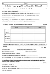 Temps composés - Examen Evaluation sur le plus - que - parfait et le futur antérieur : 8ème Harmos - PDF à imprimer