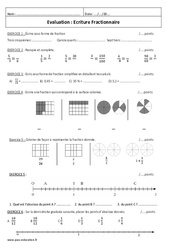 Ecriture Fractionnaire - Examen Evaluation  : 8ème Harmos - PDF à imprimer