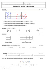 Ecriture Fractionnaire - Examen Contrôle avec le corrigé : 8ème Harmos - PDF à imprimer