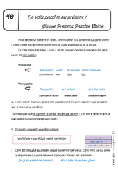 Voix passive au présent - Cours : 10ème Harmos - PDF à imprimer