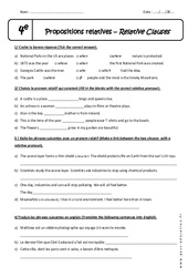 Propositions subordonnées relatives complexifiées - Pronoms relatifs - Exercices  : 10ème Harmos - PDF à imprimer