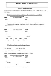 Temps,  Durées - Calculs - Cours, Leçon - Mesures : 6ème, 7ème Harmos - PDF gratuit à imprimer