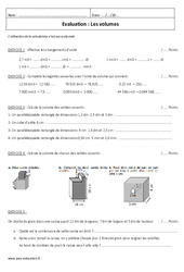 Volumes - Examen Evaluation : 8ème Harmos - PDF à imprimer