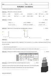 Volumes - Examen Contrôle corrigé : 8ème Harmos - PDF à imprimer