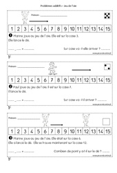 Jeu de l'oie - Exercices - Problèmes additifs : 3eme Harmos - PDF à imprimer