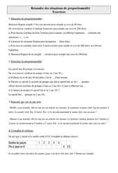 Résoudre des situations de proportionnalité - Exercices - Gestion des données : 6ème Harmos - PDF à imprimer