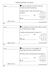 Problèmes soustractifs - Sans retenue : 3eme Harmos - PDF à imprimer