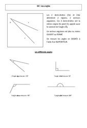 Angles - Cours, Leçon - Géométrie : 6ème, 7ème Harmos - PDF gratuit à imprimer