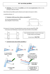 Droites parallèles - Cours, Leçon - Géométrie : 6ème, 7ème Harmos - PDF gratuit à imprimer