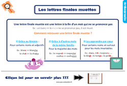 Les lettres finales muettes - Cours, Leçon, trace écrite : 5ème Harmos - PDF gratuit à imprimer