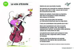 La voix d'Estelle - Lecture compréhension - Histoire illustrée - Niveau 2 : 4ème Harmos - PDF à imprimer