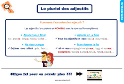 Le pluriel des adjectifs - Cours, Leçon, trace écrite : 5ème Harmos - PDF à imprimer