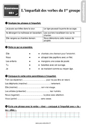 Imparfait des verbes du 1er groupe - Exercices, révisions : 4ème Harmos - PDF à imprimer