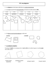 Polygones - Cours, Leçon - Géométrie : 6ème, 7ème Harmos - PDF gratuit à imprimer